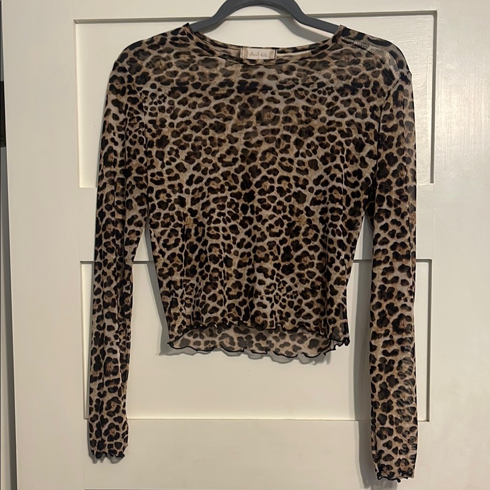 Altar'd State Brown Tan Fitted Crop Blouse